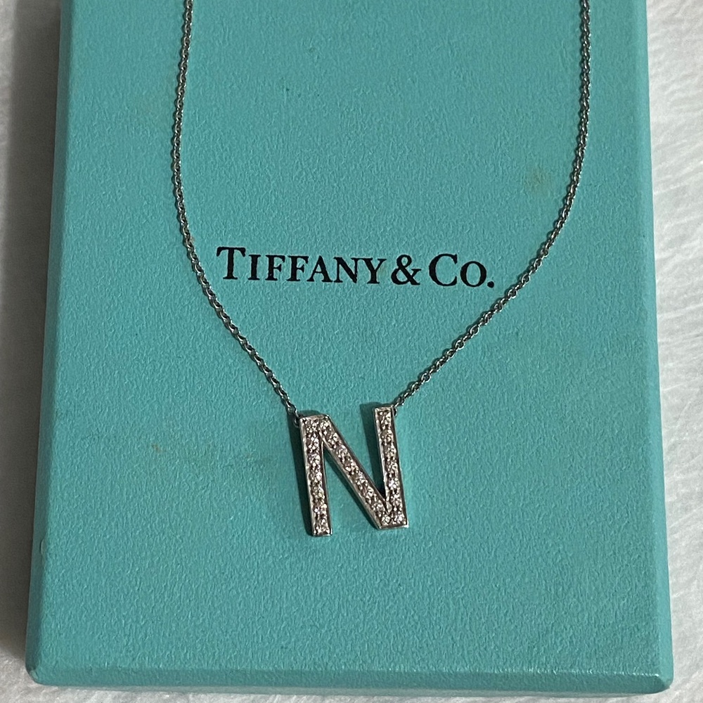 Authentic Tiffany & Co. diamond N necklace